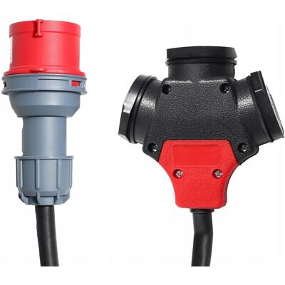 Inny producent Green Cell Adapter do Habu Siłowy CEE 16A 400V 5P do Gniazda Schuko 230V Inny producent Green Cell Adapter do Habu Siłowy CEE 16A 400V 5P do Gniazda Schuko 230V