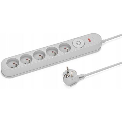 Inny producent Listwa Zasilająca Przepięciowa Przeciwprzepięciowa 5 Gniazd Kabel 3M Szara Inny producent Listwa Zasilająca Przepięciowa Przeciwprzepięciowa 5 Gniazd Kabel 3M Szara