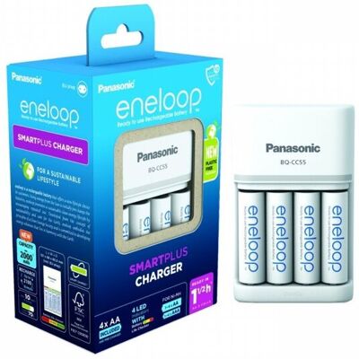 Panasonic Eneloop Ładowarka Smart And Quick Bqcc55+aa 4 Sztuki Panasonic Eneloop Ładowarka Smart And Quick Bqcc55+aa 4 Sztuki