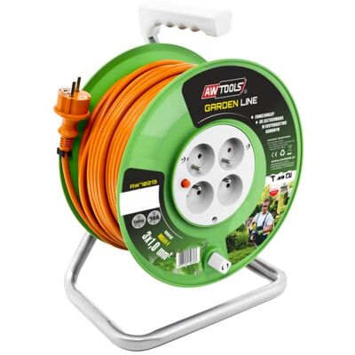 Przedłużacz bębnowy Garden Line AWTOOLS 25m, 10 A, 2300 W Przedłużacz bębnowy Garden Line AWTOOLS 25m, 10 A, 2300 W