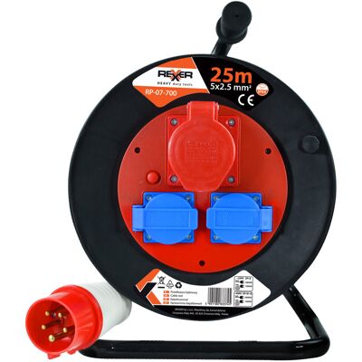 REXXER Przedłużacz Na Plastikowym Bębnie 25 M 5X2,5 Mm 400 V Ip44 REXXER Przedłużacz Na Plastikowym Bębnie 25 M 5X2,5 Mm 400 V Ip44