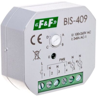 F&F Przekaźnik Bistabilny 2z 8a 230v Ac Bis-409 F&F Przekaźnik Bistabilny 2z 8a 230v Ac Bis-409