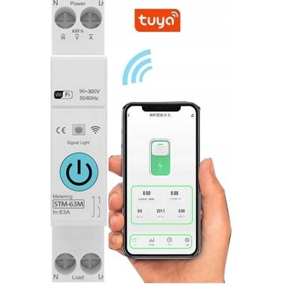 Inny producent PRZEKAŹNIK LICZNIK WiFi 63A POMIAR PRĄDU TUYA SMART SZYNA DIN SKRZYNKA ES2 Inny producent PRZEKAŹNIK LICZNIK WiFi 63A POMIAR PRĄDU TUYA SMART SZYNA DIN SKRZYNKA ES2