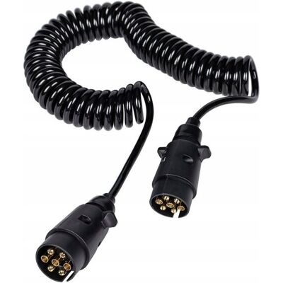 Inny producent Przewód elektryczny spiralny 5m 12V wtyczki 7PIN do przyczepki przyczepy Inny producent Przewód elektryczny spiralny 5m 12V wtyczki 7PIN do przyczepki przyczepy