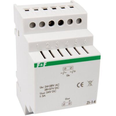 F&F Stabilizator impulsowy we 24-28VAC wy 24VDC 72W 3A ZI-14 F&F Stabilizator impulsowy we 24-28VAC wy 24VDC 72W 3A ZI-14