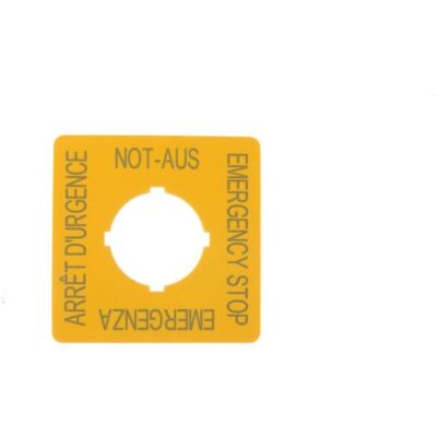 Eaton Tabliczka opisowa żółta kwadratowa 50x50mm EMERGENCY STOP M22-XYK1 216484 Eaton Tabliczka opisowa żółta kwadratowa 50x50mm EMERGENCY STOP M22-XYK1 216484