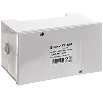 BREVE Transformator 1-fazowy bezpieczeĺ„stwa pvs 120/a 230/ 24v 5,0a, w obudowie, ip54, ta 40, 16024-9995 BREVE Transformator 1-fazowy bezpieczeĺ„stwa pvs 120/a 230/ 24v 5,0a, w obudowie, ip54, ta 40, 16024-9995
