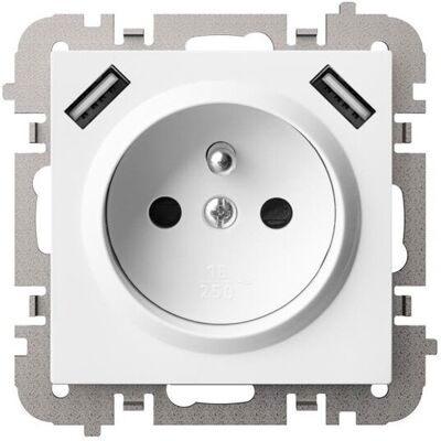 Elektro-Plast Vestra gniazdo 2p+z 2xusb zasilajä…ce bez ramki podtynkowe ip20 biaĺ‚y 3888-10 Elektro-Plast Vestra gniazdo 2p+z 2xusb zasilajä…ce bez ramki podtynkowe ip20 biaĺ‚y 3888-10