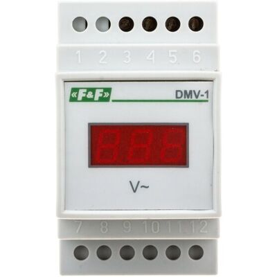 F&F Woltomierz 1-Fazowy Cyfrowy Modułowy 100-300v Ac Dokładność 1 Dmv-1 F&F Woltomierz 1-Fazowy Cyfrowy Modułowy 100-300v Ac Dokładność 1 Dmv-1