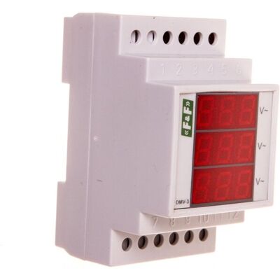 F&F Woltomierz 3-Fazowy Cyfrowy Modułowy 100-300v Ac Dokładność 0,5 Dmv-3rms F&F Woltomierz 3-Fazowy Cyfrowy Modułowy 100-300v Ac Dokładność 0,5 Dmv-3rms