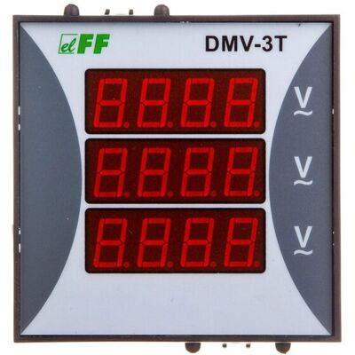 F&F Woltomierz 3-Fazowy Cyfrowy Modułowy 100-300v Ac Dokładność 0,5 Truerms Dmv-3t F&F Woltomierz 3-Fazowy Cyfrowy Modułowy 100-300v Ac Dokładność 0,5 Truerms Dmv-3t