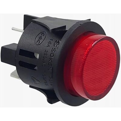 Wpuszczany Przełącznik Push Ps18-16 Ø 25 Mm 250 V 16 A Czerwony Podświetlany Wł./wył. Płaskie Złącze 6,3 Mm Wpuszczany Przełącznik Push Ps18-16 Ø 25 Mm 250 V 16 A Czerwony Podświetlany Wł./wył. Płaskie Złącze 6,3 Mm
