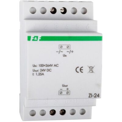 F&F Zasilacz impulsowy 100-264VAC/24VDC 30W 1,25A ZI-24 F&F Zasilacz impulsowy 100-264VAC/24VDC 30W 1,25A ZI-24