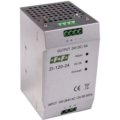 F&F Zasilacz impulsowy 230VAC/24VDC 120W 5A ZI-120-24V F&F Zasilacz impulsowy 230VAC/24VDC 120W 5A ZI-120-24V