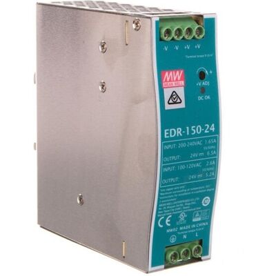 MEAN WELL Zasilacz impulsowy 24vdc 6,5a 156w edr-150-24 MEAN WELL Zasilacz impulsowy 24vdc 6,5a 156w edr-150-24