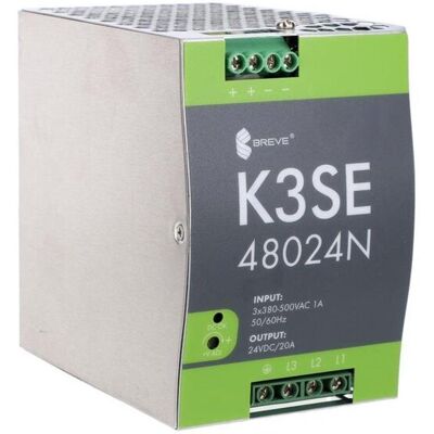 BREVE Zasilacz impulsowy k3se 48024 3x400/ 24vdc 20a 480w na szynä™ din, uzas: 340-550vavac, ta70, 17000-1014 BREVE Zasilacz impulsowy k3se 48024 3x400/ 24vdc 20a 480w na szynä™ din, uzas: 340-550vavac, ta70, 17000-1014