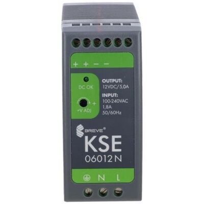 BREVE Zasilacz impulsowy kse 06012p 230/ 12vdc 5,0a 60w na szynä™ din, uzas: 85-264vacvac, ta70, 18912-9989 BREVE Zasilacz impulsowy kse 06012p 230/ 12vdc 5,0a 60w na szynä™ din, uzas: 85-264vacvac, ta70, 18912-9989