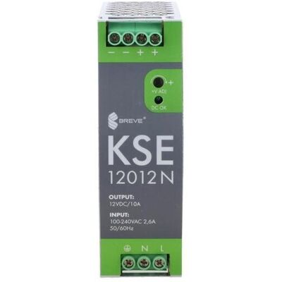 BREVE Zasilacz impulsowy kse 12012m 230/ 12vdc 10a 120w na szynä™ din, uzas: 96-264vacvac, ta70, 18912-9988 BREVE Zasilacz impulsowy kse 12012m 230/ 12vdc 10a 120w na szynä™ din, uzas: 96-264vacvac, ta70, 18912-9988