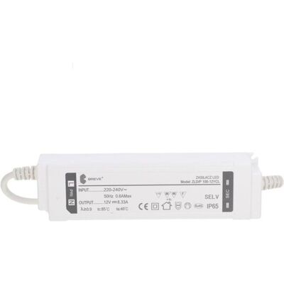 BREVE Zasilacz led 12v dc 100w 8,33a ip65 /z zabezpieczeniami/ zldp 100-12ycl 19712-9040 BREVE Zasilacz led 12v dc 100w 8,33a ip65 /z zabezpieczeniami/ zldp 100-12ycl 19712-9040