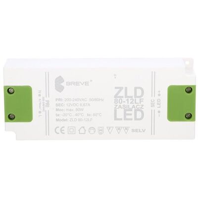 BREVE Zasilacz led 12v dc 80w zld 80-12lf 6,6a 19712-9009 BREVE Zasilacz led 12v dc 80w zld 80-12lf 6,6a 19712-9009