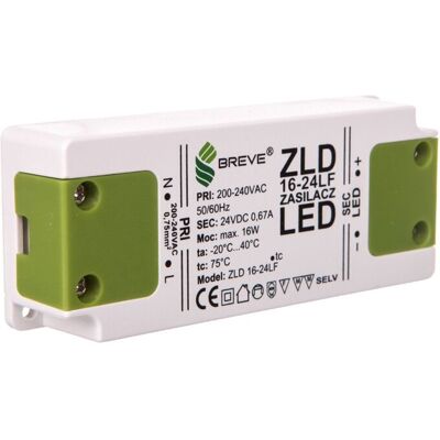 BREVE Zasilacz Led 24v Dc 16w Zld 16-24lf 0,66a 19724-9017 BREVE Zasilacz Led 24v Dc 16w Zld 16-24lf 0,66a 19724-9017
