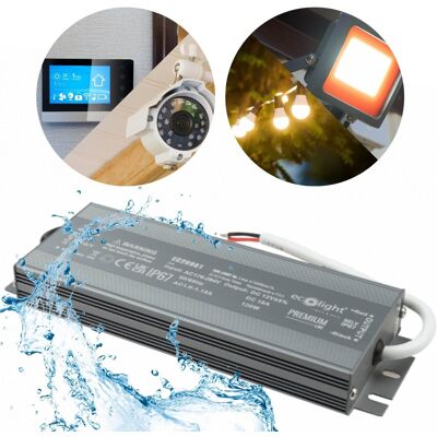 Ecolight Zasilacz Led Hermetyczny 120w 12v 10a, Wodoodporny 187x65x22 Mm Ecolight Zasilacz Led Hermetyczny 120w 12v 10a, Wodoodporny 187x65x22 Mm