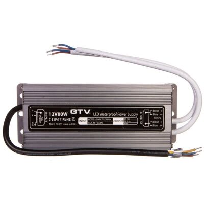 GTV Zasilacz Led Wodoodporny 80w Ip67 Dc 12v Ld-Wza80w-Nw GTV Zasilacz Led Wodoodporny 80w Ip67 Dc 12v Ld-Wza80w-Nw