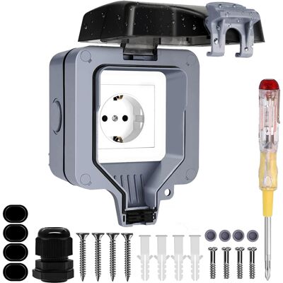 Inny producent Gniazdo Zewnętrzne, Wodoodporne Ip66, 1-Gniazdowe Gniazdo Zewnętrzne Inny producent Gniazdo Zewnętrzne, Wodoodporne Ip66, 1-Gniazdowe Gniazdo Zewnętrzne