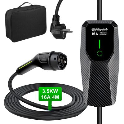 Junsun Mobilna Ładowarka Ev Type 2 3,5 Kw 16 A Schuko, Lcd, Timer 10 H, Kabel 4 M, Ip65 Junsun Mobilna Ładowarka Ev Type 2 3,5 Kw 16 A Schuko, Lcd, Timer 10 H, Kabel 4 M, Ip65
