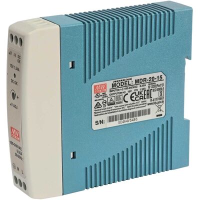 MEAN WELL Zasilacz Mdr-20-15v Dc 1.34 A Szyna Din MEAN WELL Zasilacz Mdr-20-15v Dc 1.34 A Szyna Din