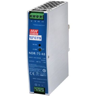 MEAN WELL Zasilacz Ndr-75-48 75w 48v 1.6a Szyna Din MEAN WELL Zasilacz Ndr-75-48 75w 48v 1.6a Szyna Din