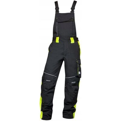 ARDON Spodnie ogrodniczki robocze BHP odblaskowe NEON czarno-żółty 58 * ARDON Spodnie ogrodniczki robocze BHP odblaskowe NEON czarno-żółty 58 *
