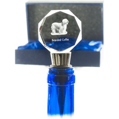 Bearded Collie, Highland Collie - zatyczka do butelki, kryształowy korek do wina ze zdjęciem, personalizowany prezent dla barmana marki Art-Dog Bearded Collie, Highland Collie - zatyczka do butelki, kryształowy korek do wina ze zdjęciem, personalizowany prezent dla barmana marki Art-Dog