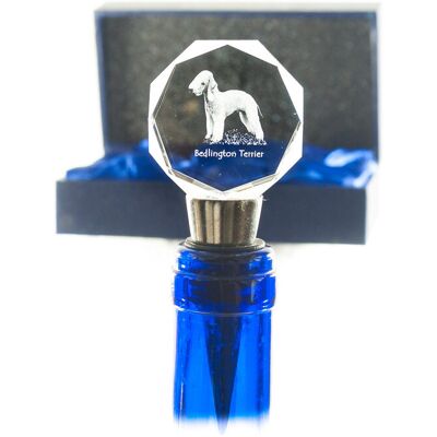 Bedlington Terrier, Rothbury Terrier - zatyczka do butelki, kryształowy korek do wina ze zdjęciem, personalizowany prezent dla barmana marki Art-Dog Bedlington Terrier, Rothbury Terrier - zatyczka do butelki, kryształowy korek do wina ze zdjęciem, personalizowany prezent dla barmana marki Art-Dog