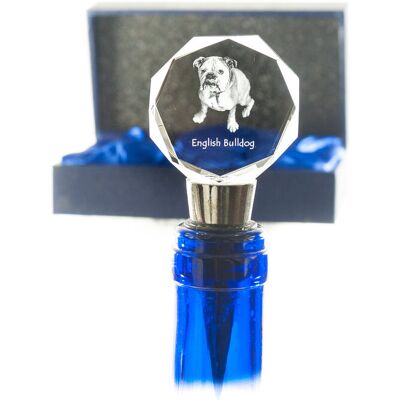 Buldog angielski, Bulldog - zatyczka do butelki, kryształowy korek do wina ze zdjęciem, personalizowany prezent dla barmana marki Art-Dog Buldog angielski, Bulldog - zatyczka do butelki, kryształowy korek do wina ze zdjęciem, personalizowany prezent dla barmana marki Art-Dog