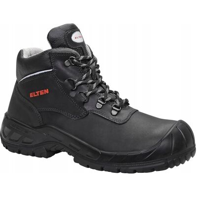 Akuku Buty robocze ochronne S3 ELTEN Lutz czarne skórzane stalowy nosek r.49 32cm Akuku Buty robocze ochronne S3 ELTEN Lutz czarne skórzane stalowy nosek r.49 32cm