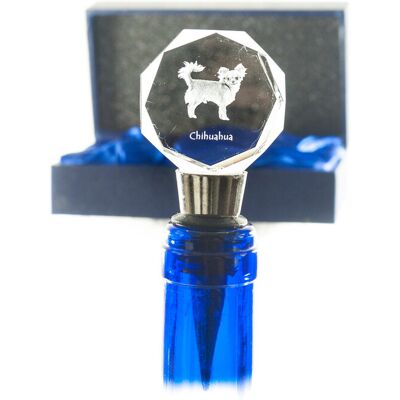 Chihuahua długowłosy - zatyczka do butelki, kryształowy korek do wina ze zdjęciem, personalizowany prezent dla barmana marki Art-Dog Chihuahua długowłosy - zatyczka do butelki, kryształowy korek do wina ze zdjęciem, personalizowany prezent dla barmana marki Art-Dog
