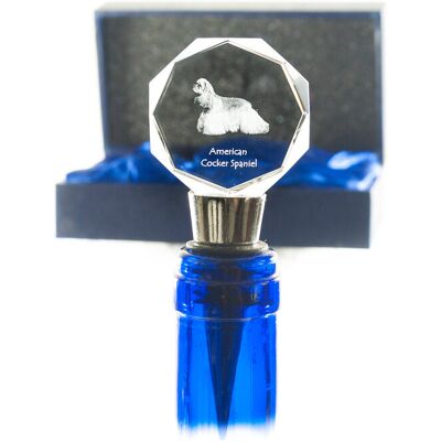 Cocker spaniel amerykański - zatyczka do butelki, kryształowy korek do wina ze zdjęciem, personalizowany prezent dla barmana marki Art-Dog Cocker spaniel amerykański - zatyczka do butelki, kryształowy korek do wina ze zdjęciem, personalizowany prezent dla barmana marki Art-Dog