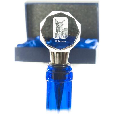 Doberman, Dobermann - zatyczka do butelki, kryształowy korek do wina ze zdjęciem, personalizowany prezent dla barmana marki Art-Dog Doberman, Dobermann - zatyczka do butelki, kryształowy korek do wina ze zdjęciem, personalizowany prezent dla barmana marki Art-Dog