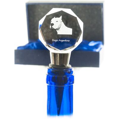 Dog argentyński, Dogo Argentino - zatyczka do butelki, kryształowy korek do wina ze zdjęciem, personalizowany prezent dla barmana marki Art-Dog Dog argentyński, Dogo Argentino - zatyczka do butelki, kryształowy korek do wina ze zdjęciem, personalizowany prezent dla barmana marki Art-Dog