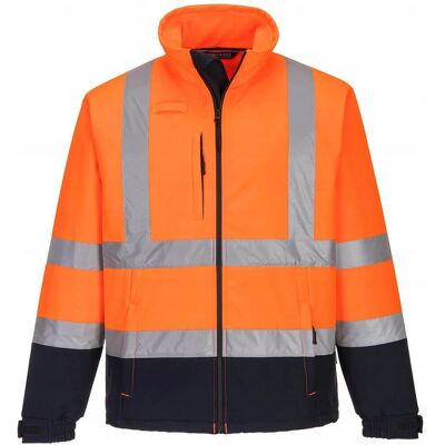 Portwest Dwukolorowy Softshell (3 warstwy), kolor pomarańczowy/granat, rozmiar XL Portwest Dwukolorowy Softshell (3 warstwy), kolor pomarańczowy/granat, rozmiar XL