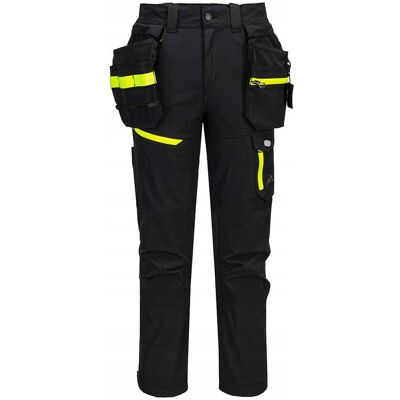 Portwest Elastyczne spodnie robocze EV4 z odpinanymi kaburami, kolor czarny short, r Portwest Elastyczne spodnie robocze EV4 z odpinanymi kaburami, kolor czarny short, r