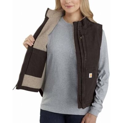 Gilet Bez Rękawów CARHARTT Wyściółka Sherpa Mock Taupe T.XS - 104224-032-XS Gilet Bez Rękawów CARHARTT Wyściółka Sherpa Mock Taupe T.XS - 104224-032-XS