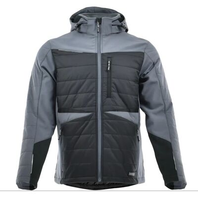 Hybrydowa kurtka robocza męska zimowa softshell ocieplana - Comfort Winter SARA L czarno/szary Hybrydowa kurtka robocza męska zimowa softshell ocieplana - Comfort Winter SARA L czarno/szary