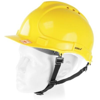 Kask ochronny DEDRA BH1084 żółty, 4-punktowy pasek podbródkowy Kask ochronny DEDRA BH1084 żółty, 4-punktowy pasek podbródkowy