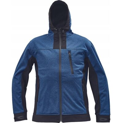 KURTKA męska SOFTSHELL z kapturem WODOODPORNA bluza CERVA HUYER niebieska M KURTKA męska SOFTSHELL z kapturem WODOODPORNA bluza CERVA HUYER niebieska M