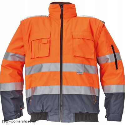 Cerva Kurtka ocieplana robocza z pasami odblaskowymi CLOVELLY PILOT 2W1 pom-gr S* Cerva Kurtka ocieplana robocza z pasami odblaskowymi CLOVELLY PILOT 2W1 pom-gr S*