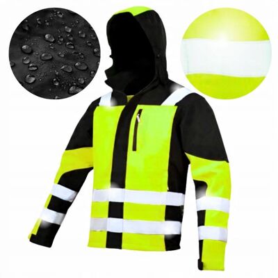 inna (Inny) Kurtka robocza męska SOFTSHELL ODBLASKOWA Wodoodporna ostrzegawcza żółta XL inna (Inny) Kurtka robocza męska SOFTSHELL ODBLASKOWA Wodoodporna ostrzegawcza żółta XL