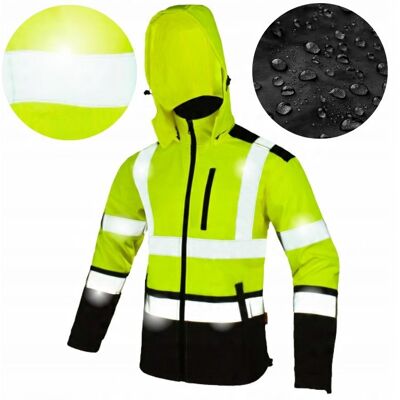 inna (Inny) Kurtka robocza męska SOFTSHELL WODOODPORNA Odblaskowa żółta z Kapturem M inna (Inny) Kurtka robocza męska SOFTSHELL WODOODPORNA Odblaskowa żółta z Kapturem M