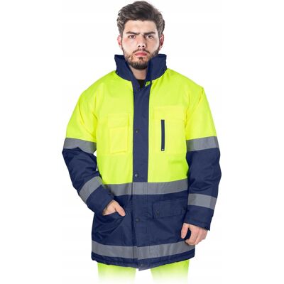 HJRG Kurtka robocza ocieplana odblaskowa BLUE YELLOW XL - Wyprzedaż HJRG Kurtka robocza ocieplana odblaskowa BLUE YELLOW XL - Wyprzedaż